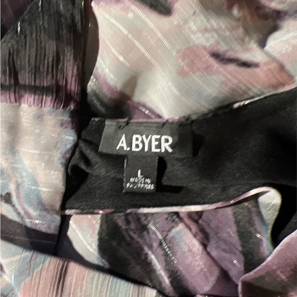 A Byer purple gray and black w/silver thread halter top that ties on back. large - Picture 2 of 5